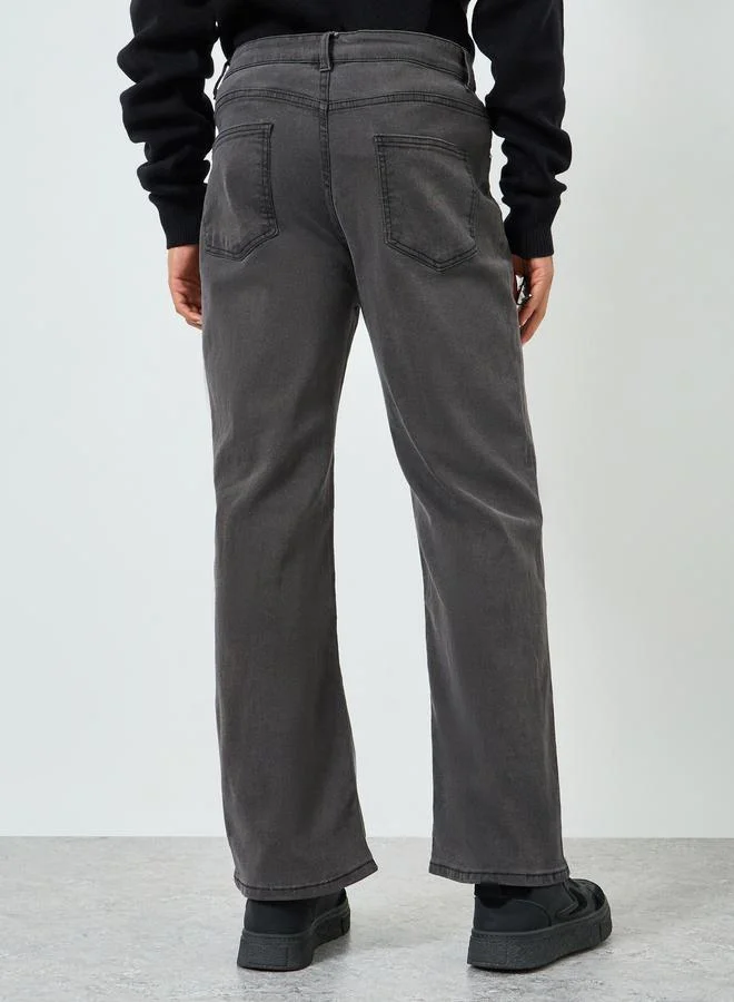 Styli  Men Grey Loose Fit Jeans for Men | Best Price UAE